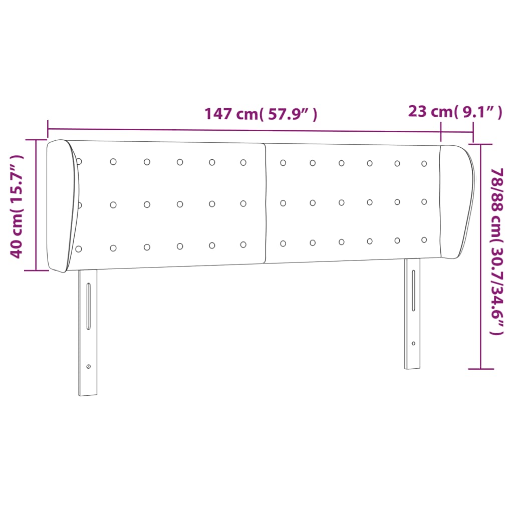 Tête de lit avec oreilles Cappuccino 147x23x78/88 cm Similicuir - XIOS