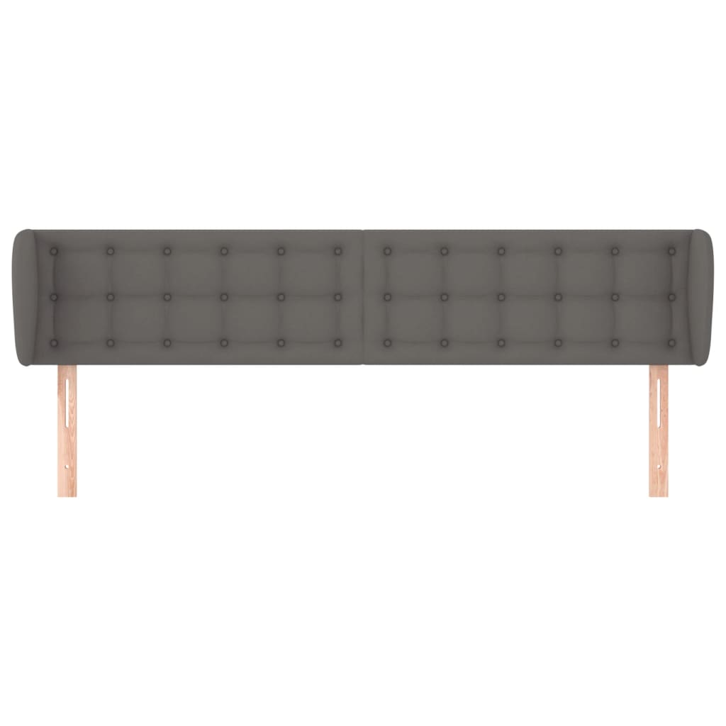 Tête de lit avec oreilles Gris 163x23x78/88 cm Similicuir Têtes et pieds de lit vidaXL