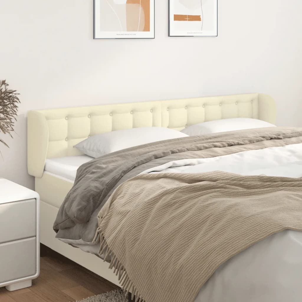 Tête de lit avec oreilles Crème 183x23x78/88 cm Similicuir - XIOS