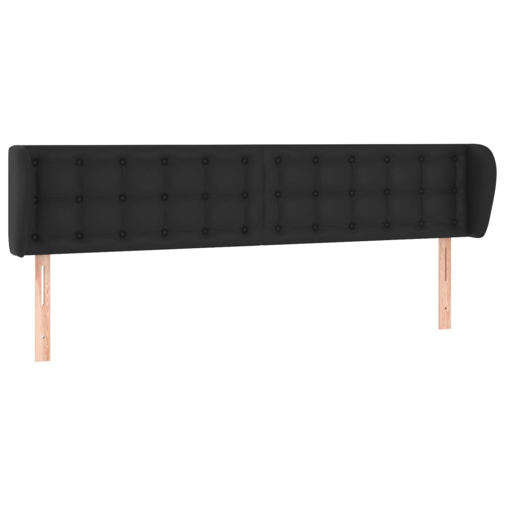 Tête de lit avec oreilles Noir 203x23x78/88 cm Similicuir - XIOS