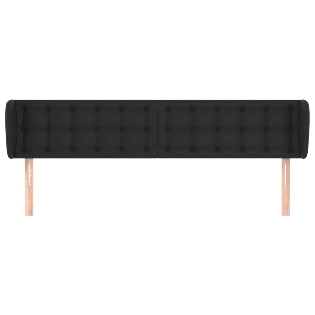 Tête de lit avec oreilles Noir 203x23x78/88 cm Similicuir - XIOS