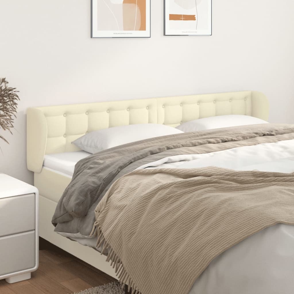 Tête de lit avec oreilles Crème 203x23x78/88 cm Similicuir - XIOS