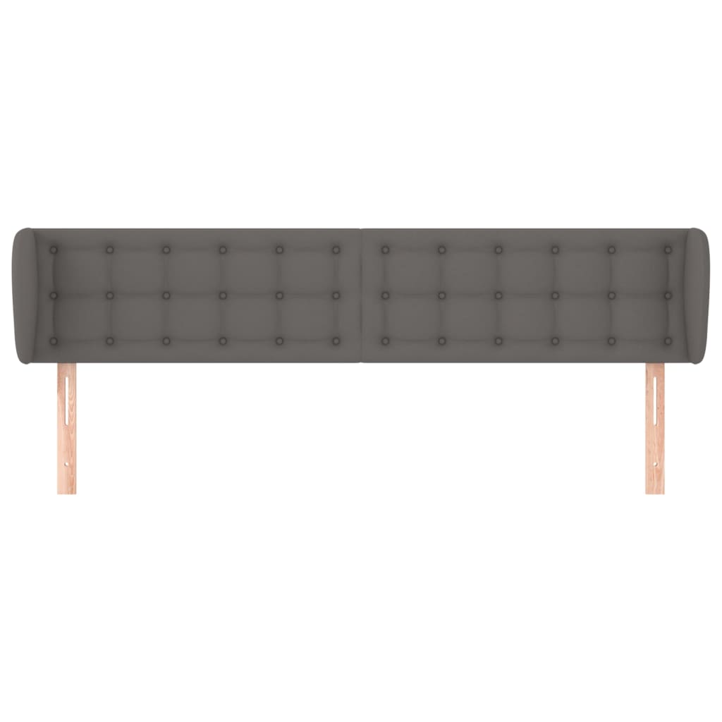 Tête de lit avec oreilles Gris 203x23x78/88 cm Similicuir Têtes et pieds de lit vidaXL