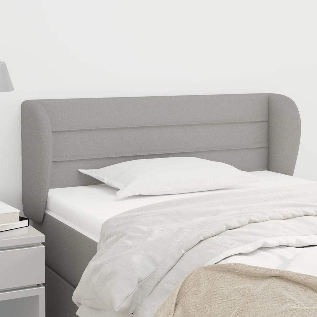 Tête de lit avec oreilles Gris clair 103x23x78/88 cm Tissu - XIOS