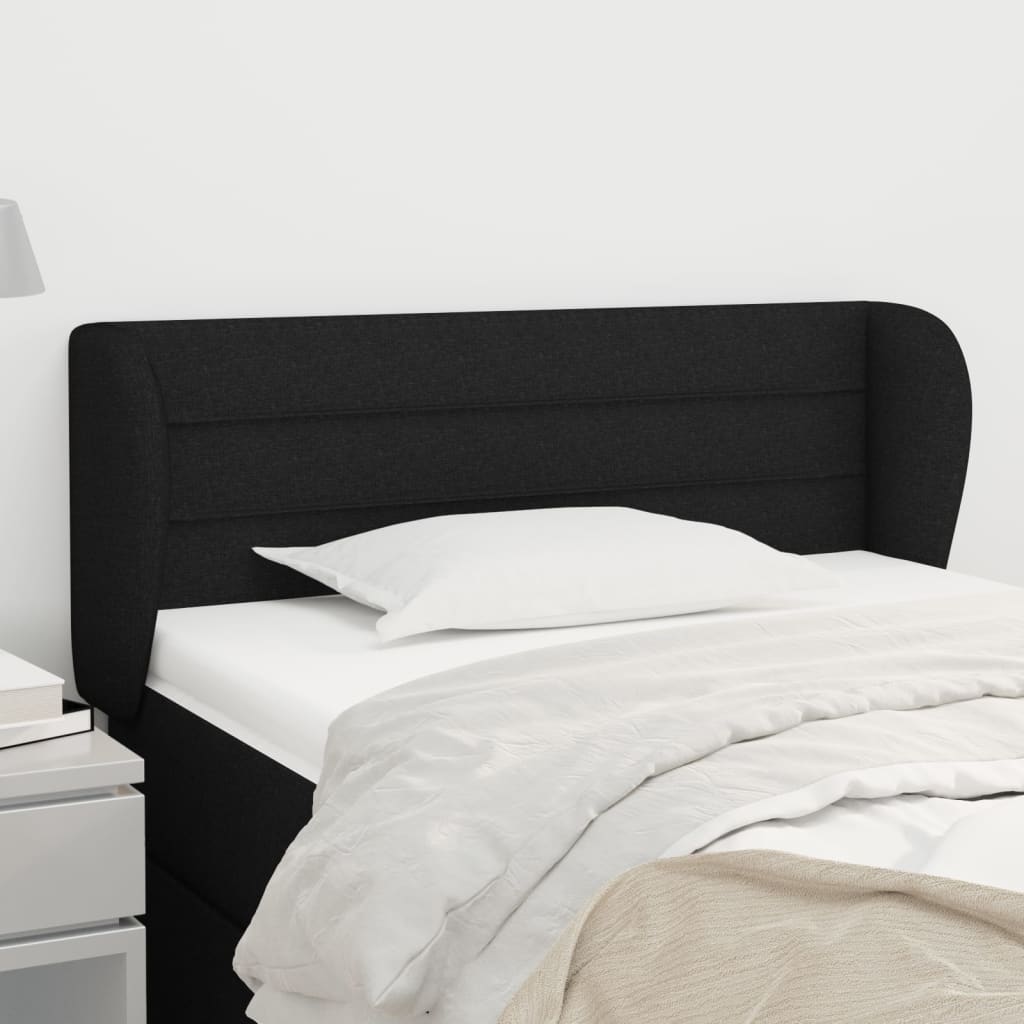 Tête de lit avec oreilles Noir 103x23x78/88 cm Tissu - XIOS