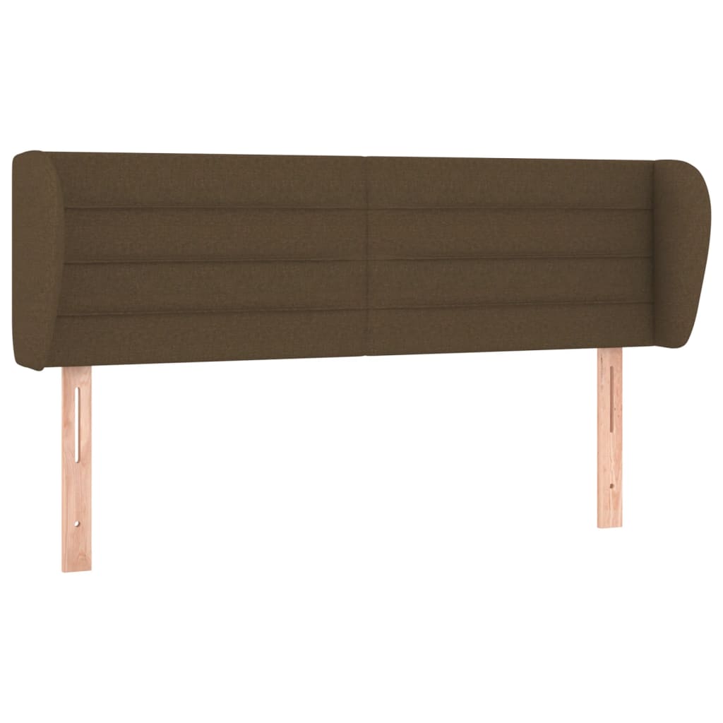 Tête de lit avec oreilles Marron foncé 147x23x78/88 cm Tissu - XIOS