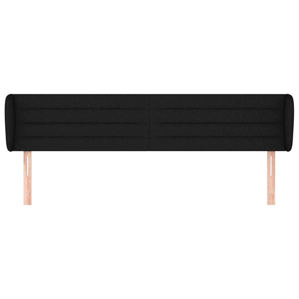 Tête de lit avec oreilles Noir 203x23x78/88 cm Tissu - XIOS