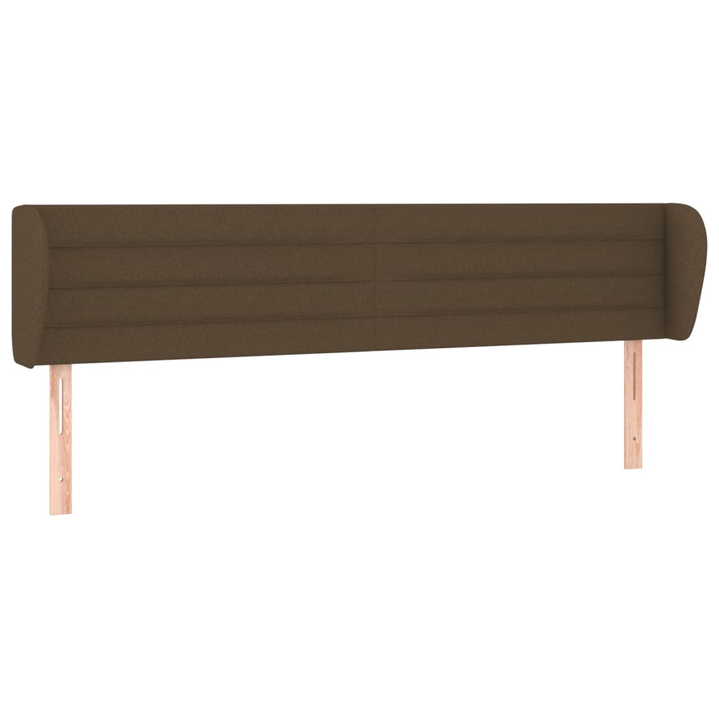 Tête de lit avec oreilles Marron foncé 203x23x78/88 cm Tissu - XIOS