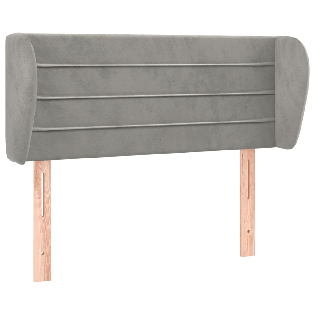Tête de lit avec oreilles Gris clair 83x23x78/88 cm Velours - XIOS