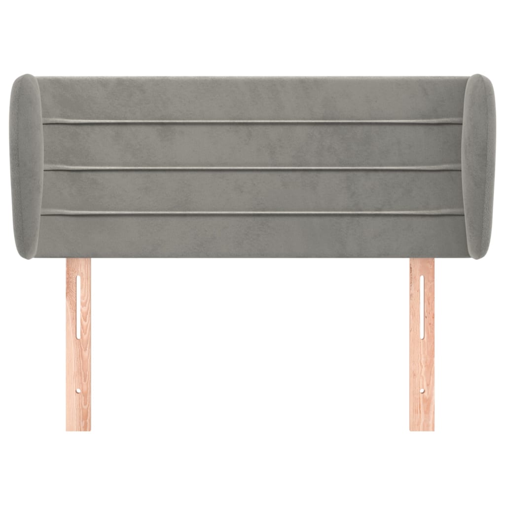 Tête de lit avec oreilles Gris clair 83x23x78/88 cm Velours - XIOS