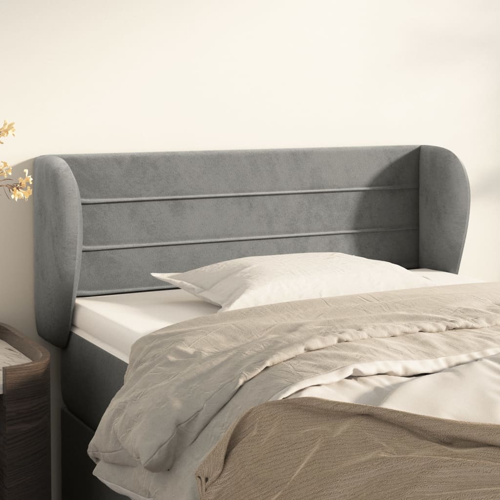 Tête de lit avec oreilles Gris clair 83x23x78/88 cm Velours - XIOS