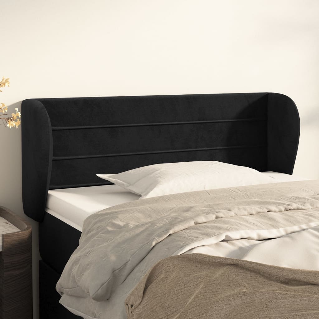 Tête de lit avec oreilles Noir 83x23x78/88 cm Velours - XIOS