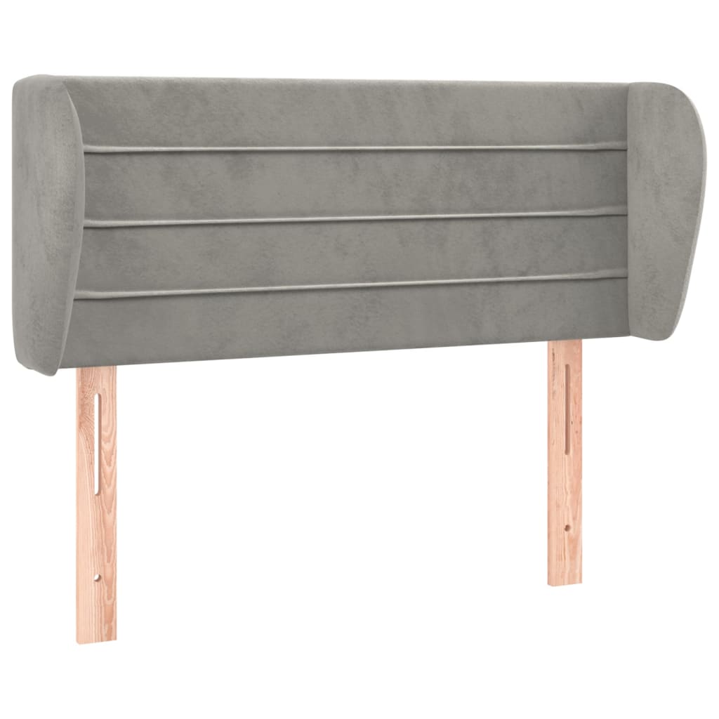 Tête de lit avec oreilles Gris clair 103x23x78/88 cm Velours - XIOS