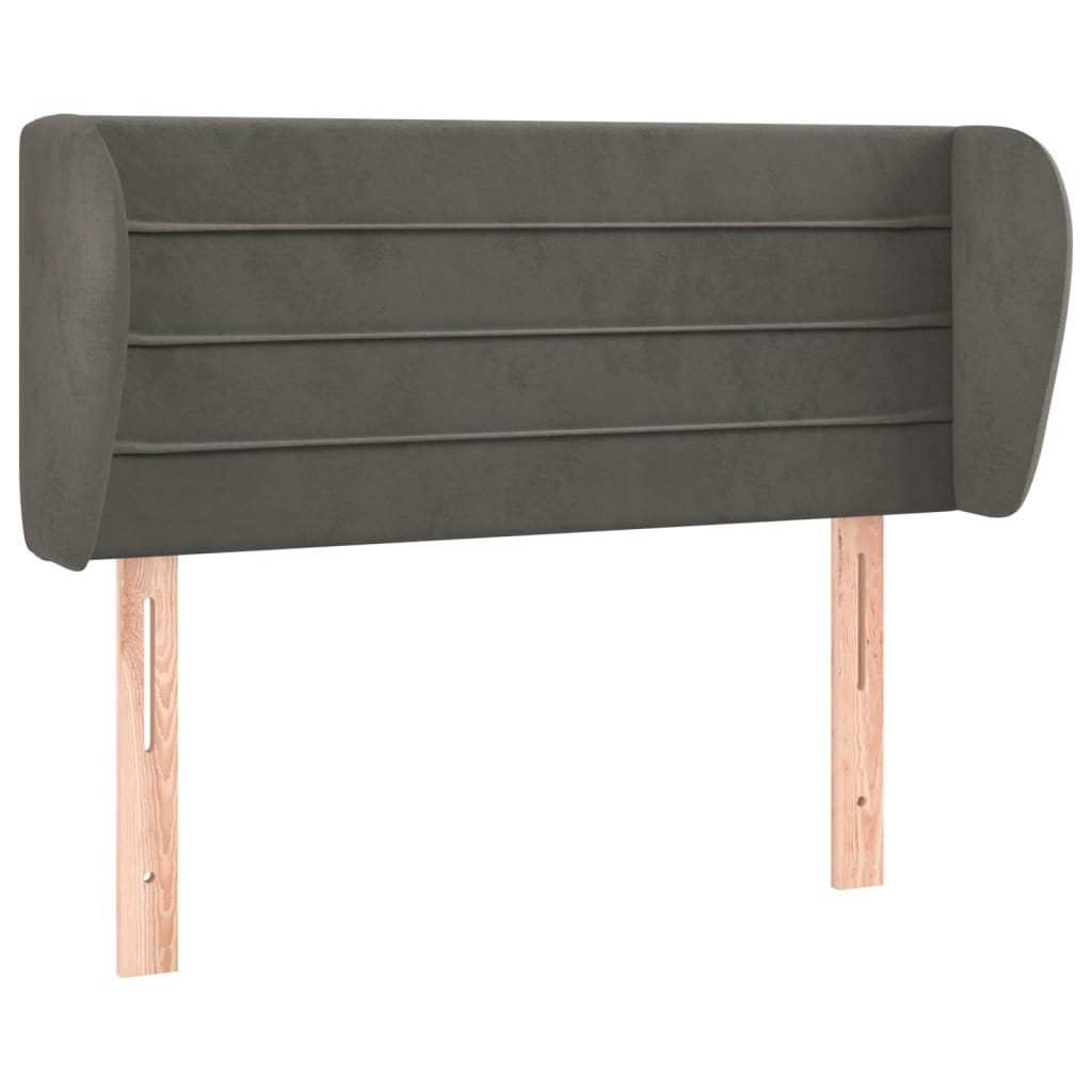 Tête de lit avec oreilles Gris foncé 103x23x78/88 cm Velours - XIOS
