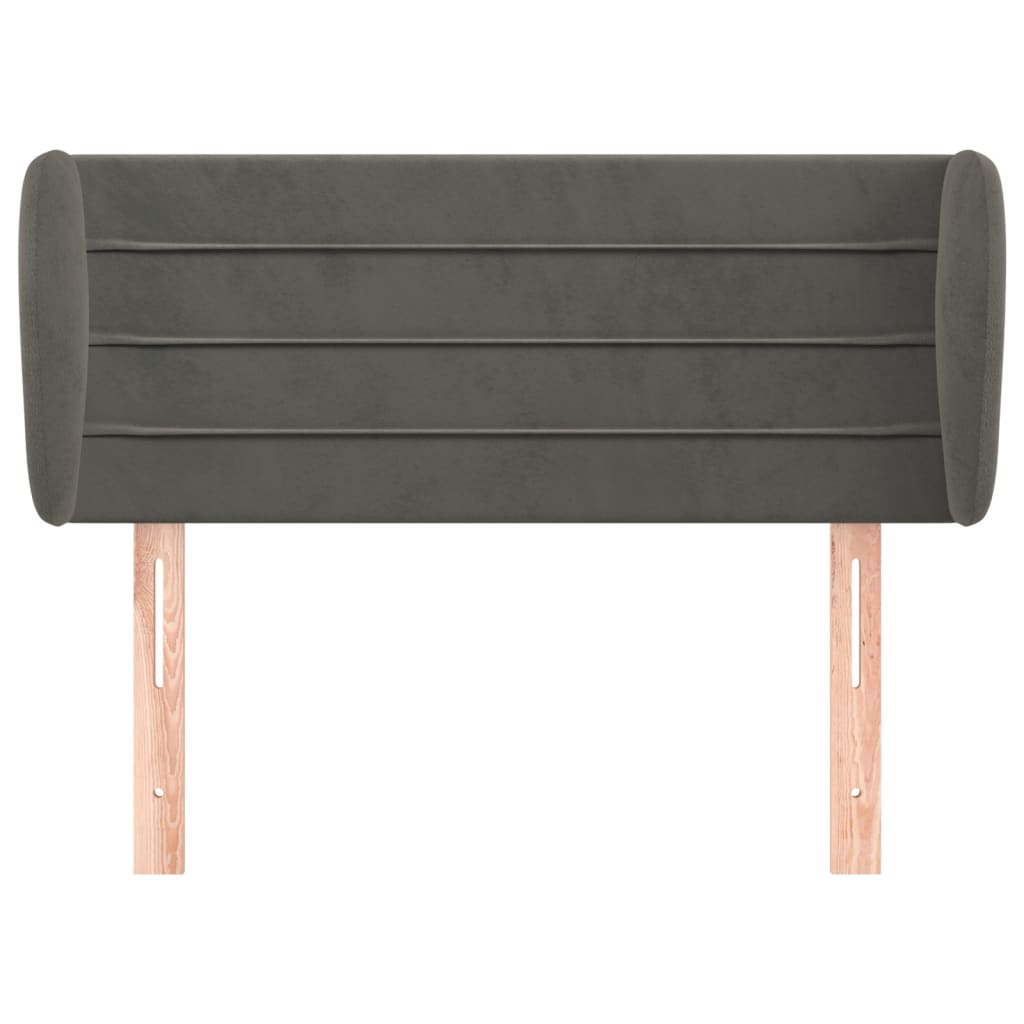Tête de lit avec oreilles Gris foncé 103x23x78/88 cm Velours - XIOS