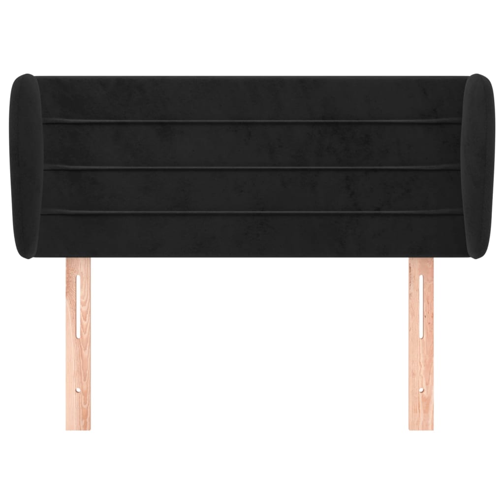 Tête de lit avec oreilles Noir 103x23x78/88 cm Velours - XIOS
