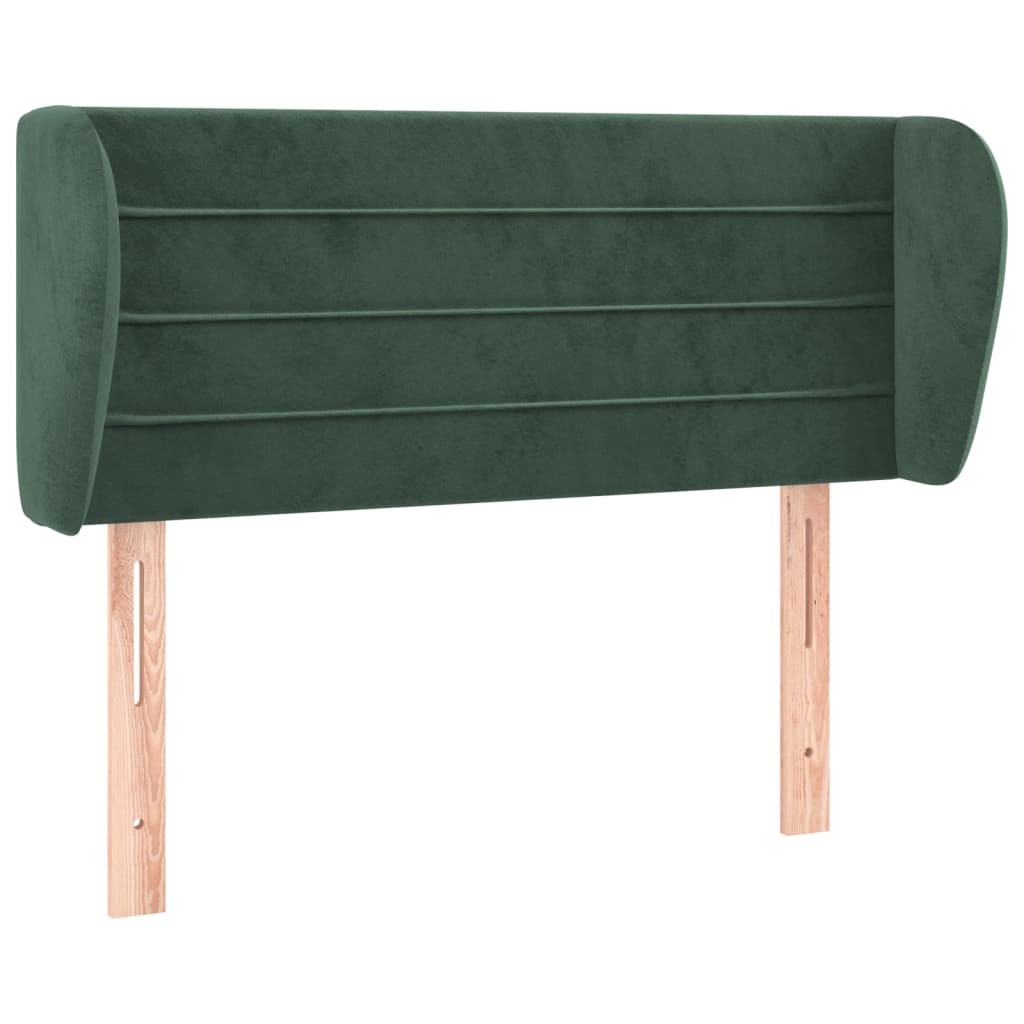 Tête de lit avec oreilles Vert foncé 103x23x78/88 cm Velours Têtes et pieds de lit vidaXL