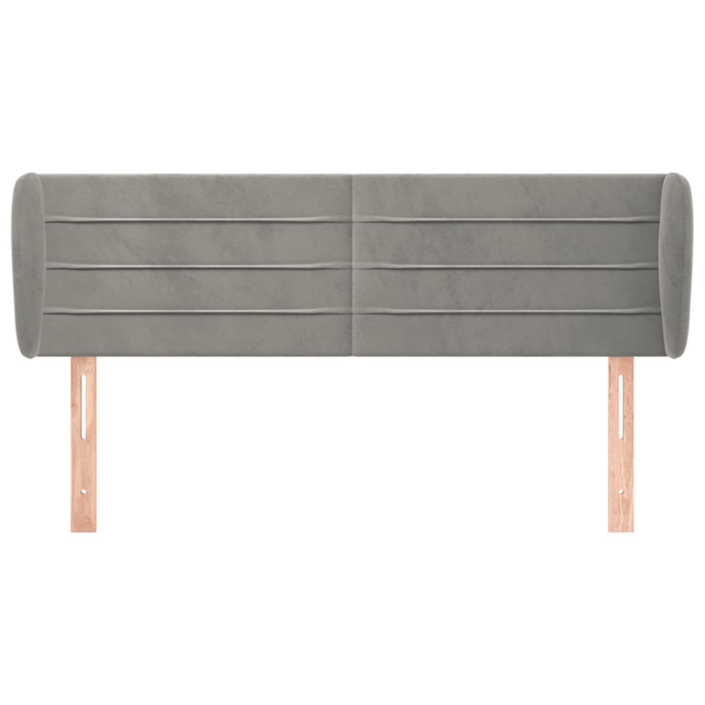 Tête de lit avec oreilles Gris clair 147x23x78/88 cm Velours - XIOS