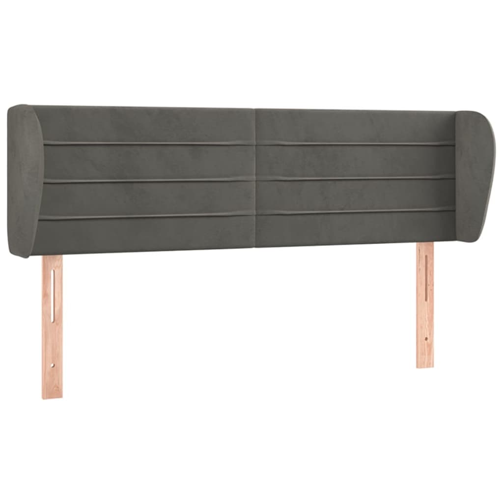 Tête de lit avec oreilles Gris foncé 147x23x78/88 cm Velours - XIOS