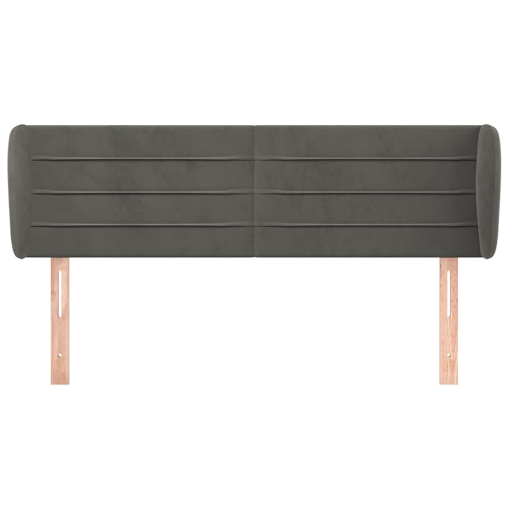 Tête de lit avec oreilles Gris foncé 147x23x78/88 cm Velours - XIOS