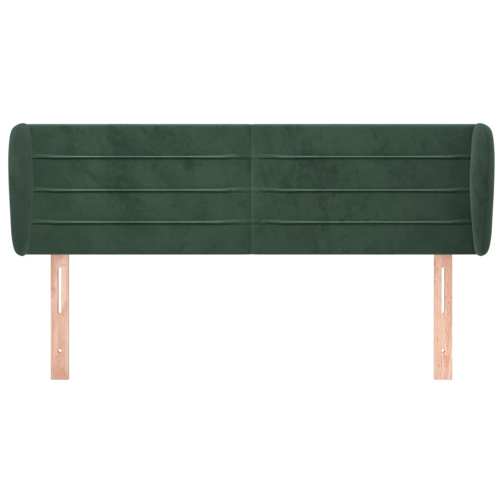 Tête de lit avec oreilles Vert foncé 147x23x78/88 cm Velours - XIOS