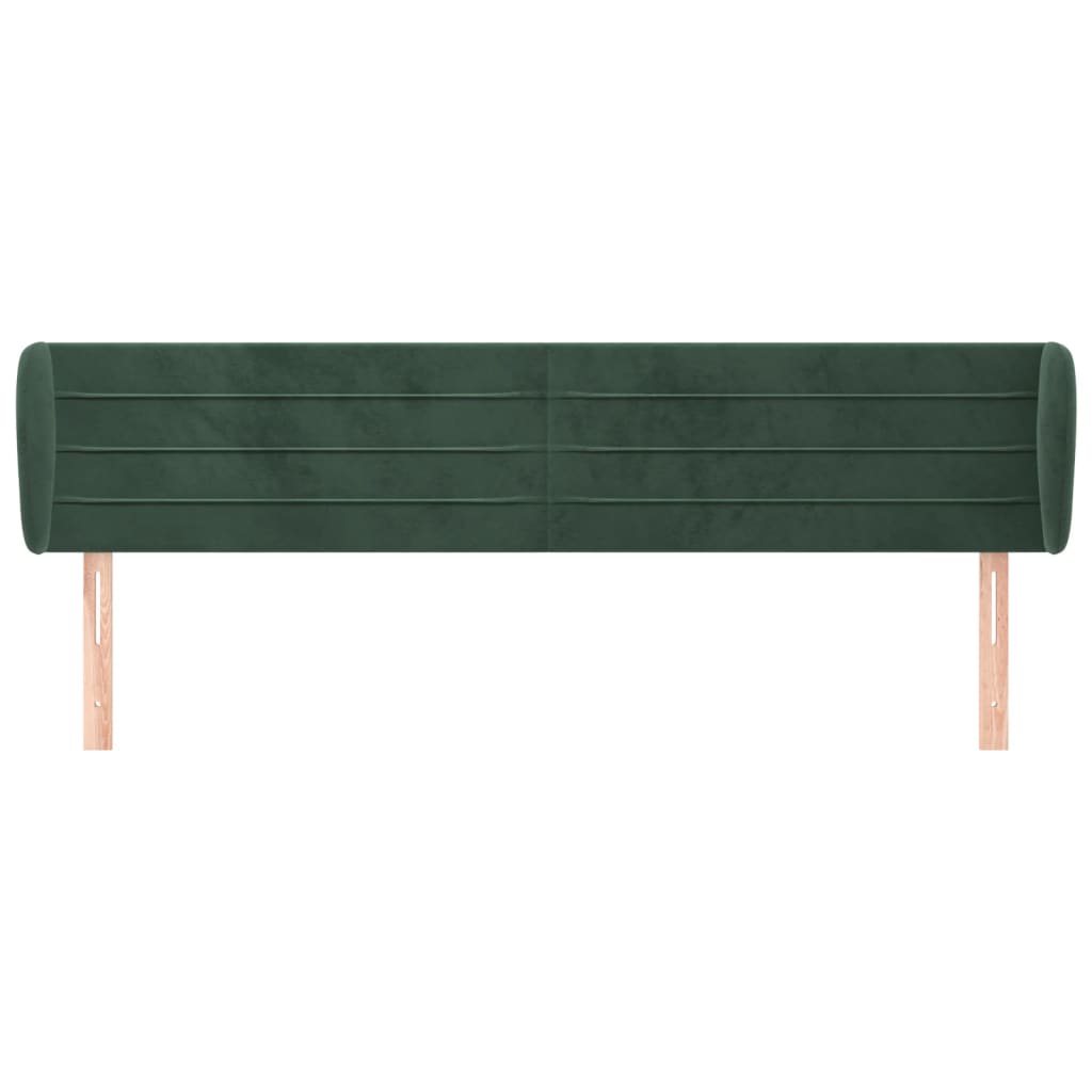 Tête de lit avec oreilles Vert foncé 163x23x78/88 cm Velours - XIOS