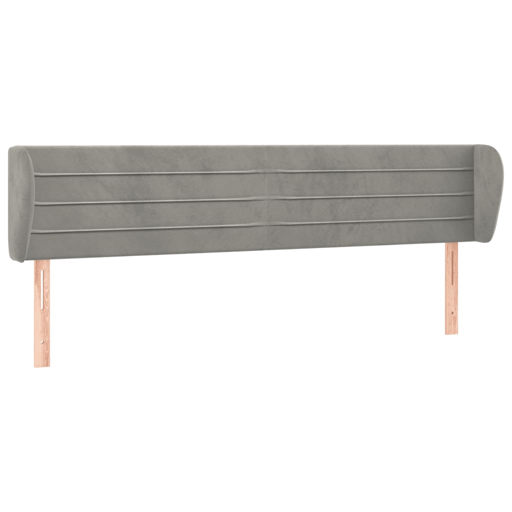 Tête de lit avec oreilles Gris clair 183x23x78/88 cm Velours - XIOS