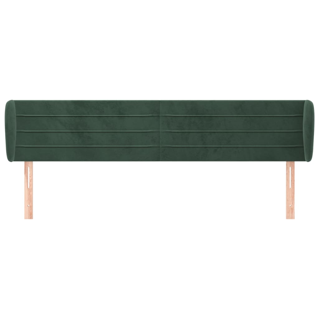 Tête de lit avec oreilles Vert foncé 183x23x78/88 cm Velours - XIOS