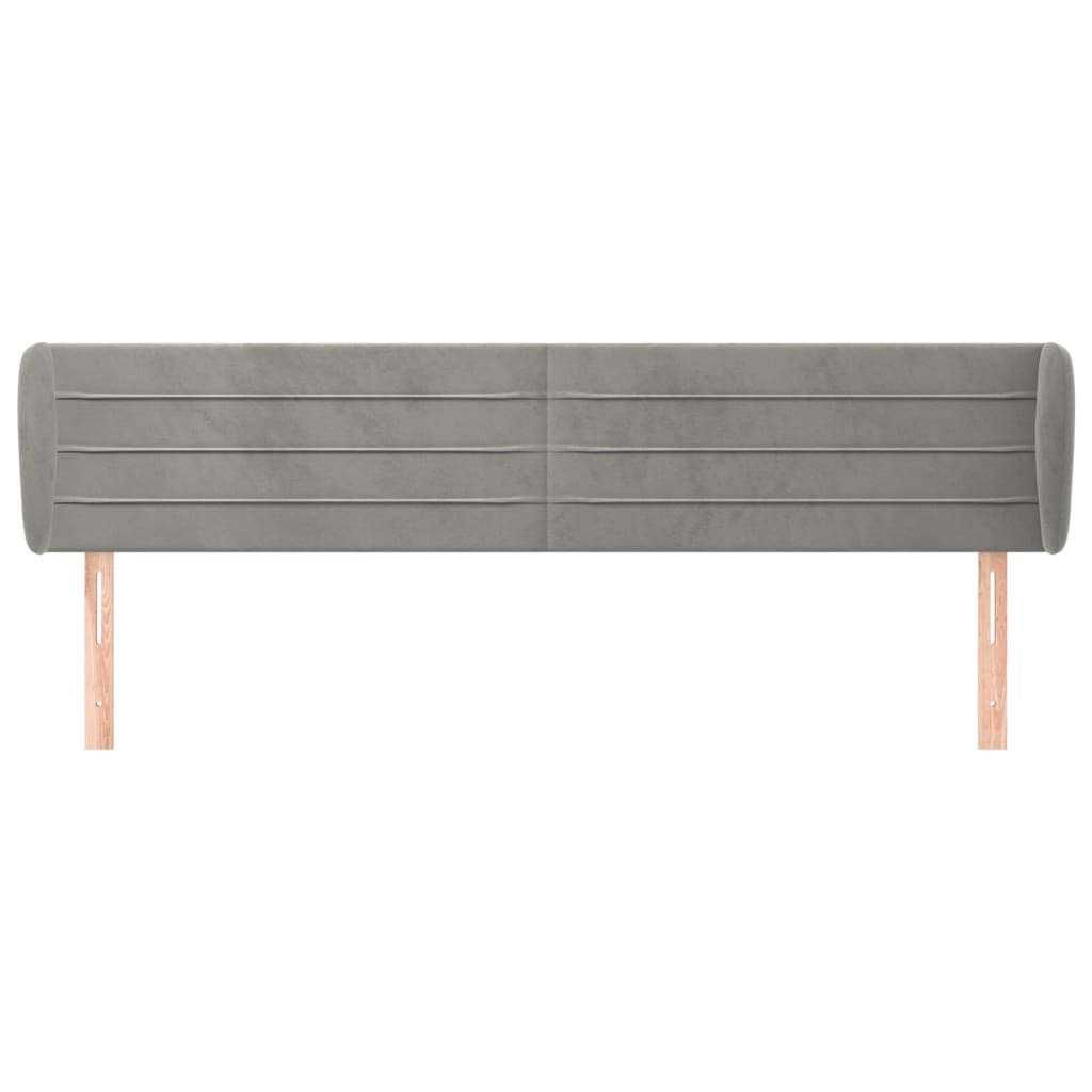 Tête de lit avec oreilles Gris clair 203x23x78/88 cm Velours - XIOS