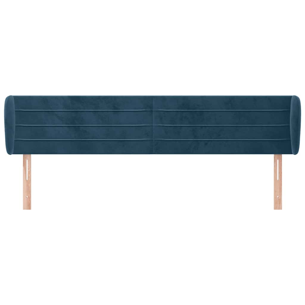 Tête de lit avec oreilles Bleu foncé 203x23x78/88 cm Velours - XIOS