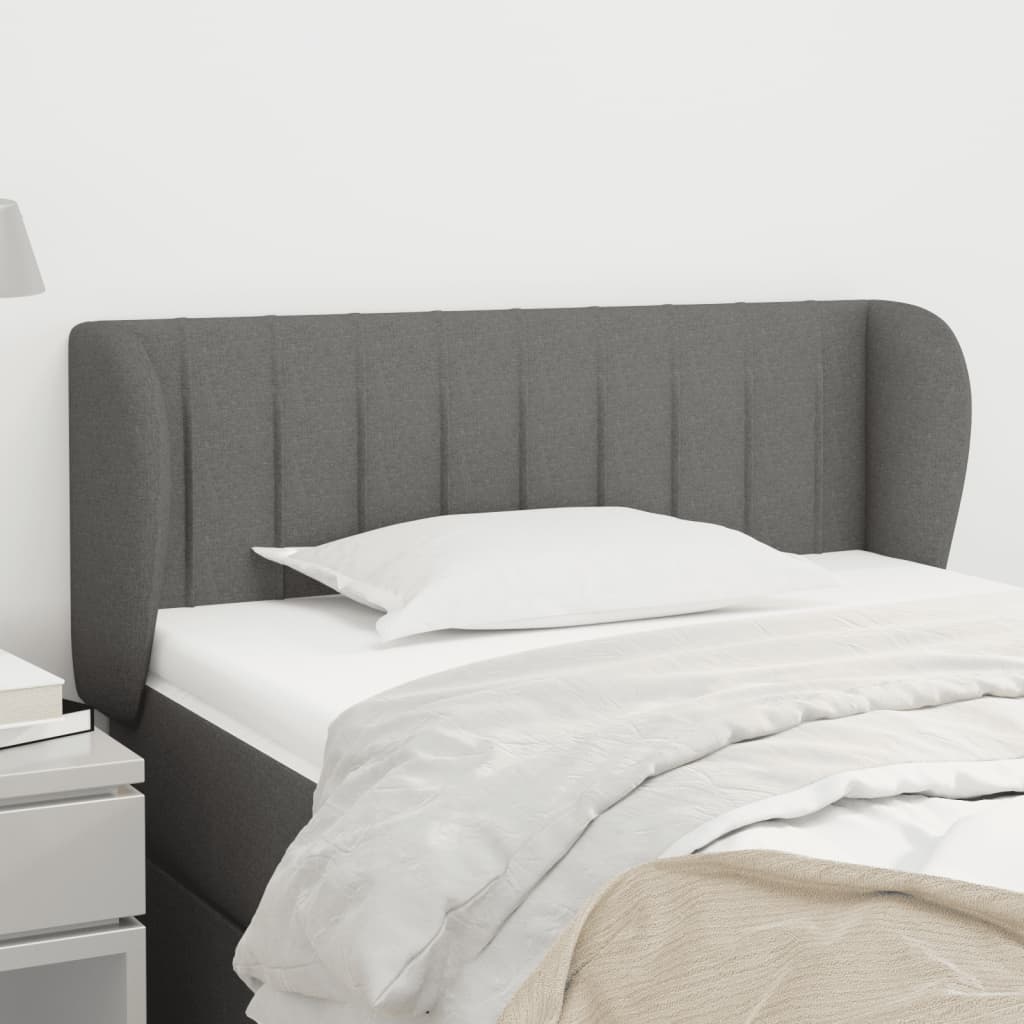 Tête de lit avec oreilles Gris foncé 83x23x78/88 cm Tissu - XIOS