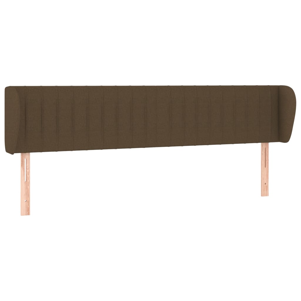 Tête de lit avec oreilles Marron foncé 183x23x78/88 cm Tissu Têtes et pieds de lit vidaXL