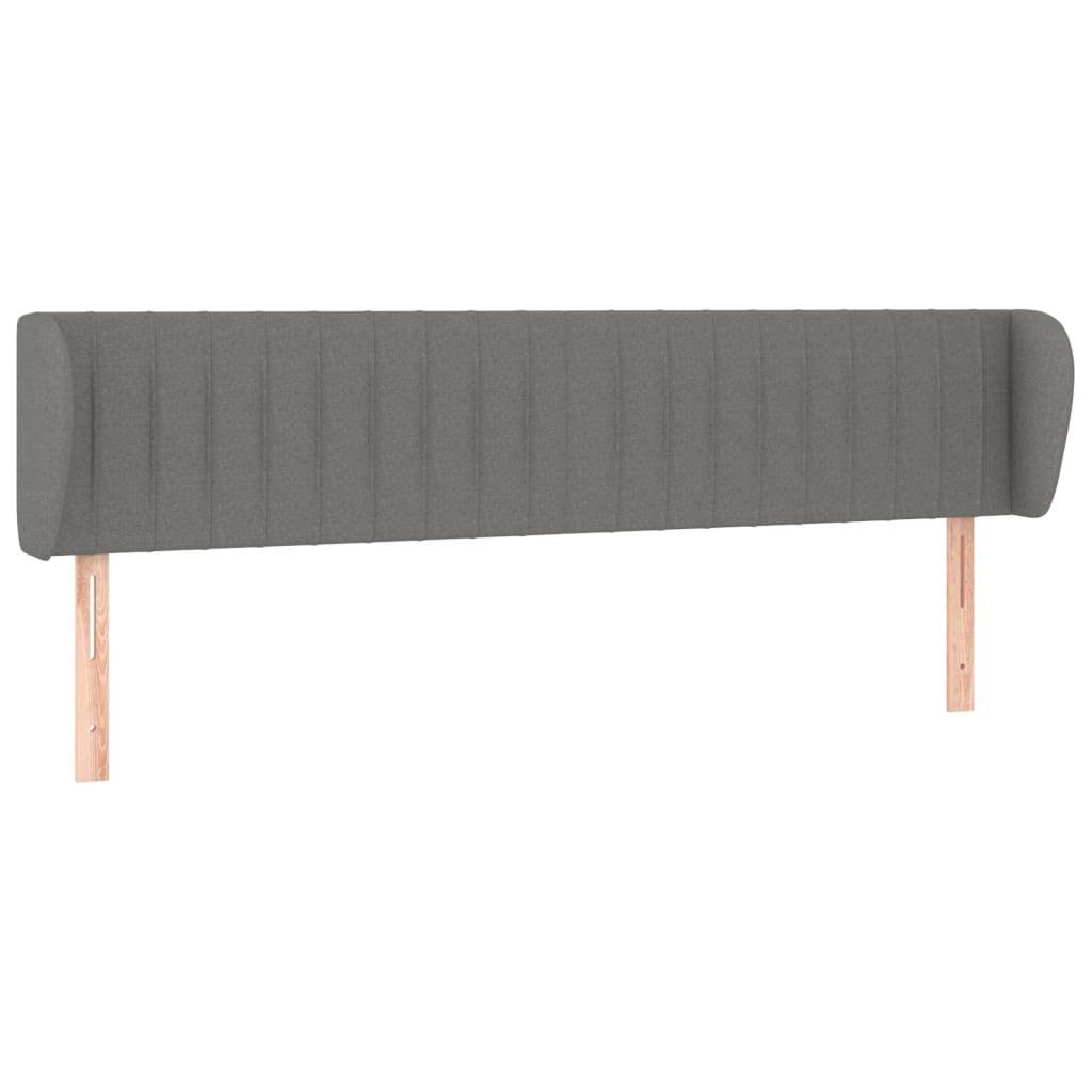 Tête de lit avec oreilles Gris foncé 203x23x78/88 cm Tissu - XIOS