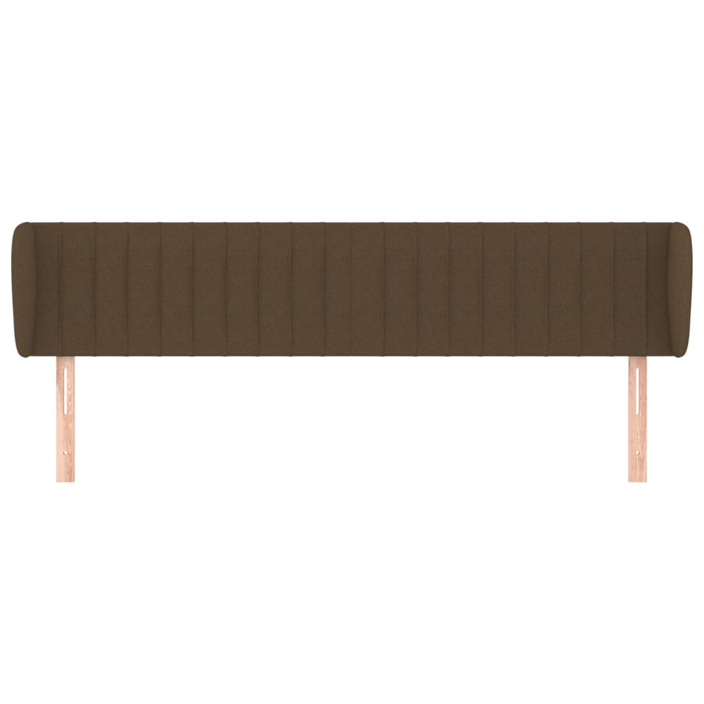 Tête de lit avec oreilles Marron foncé 203x23x78/88 cm Tissu - XIOS