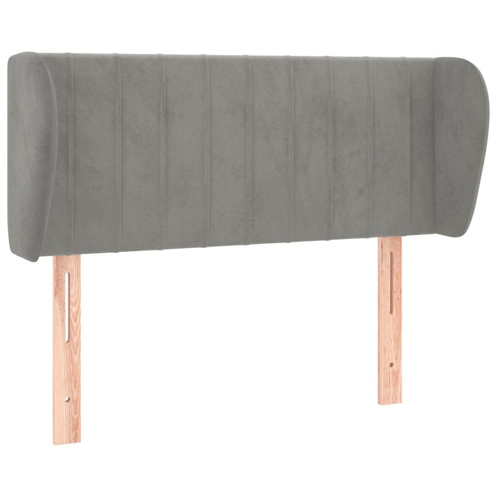 Tête de lit avec oreilles Gris clair 83x23x78/88 cm Velours - XIOS