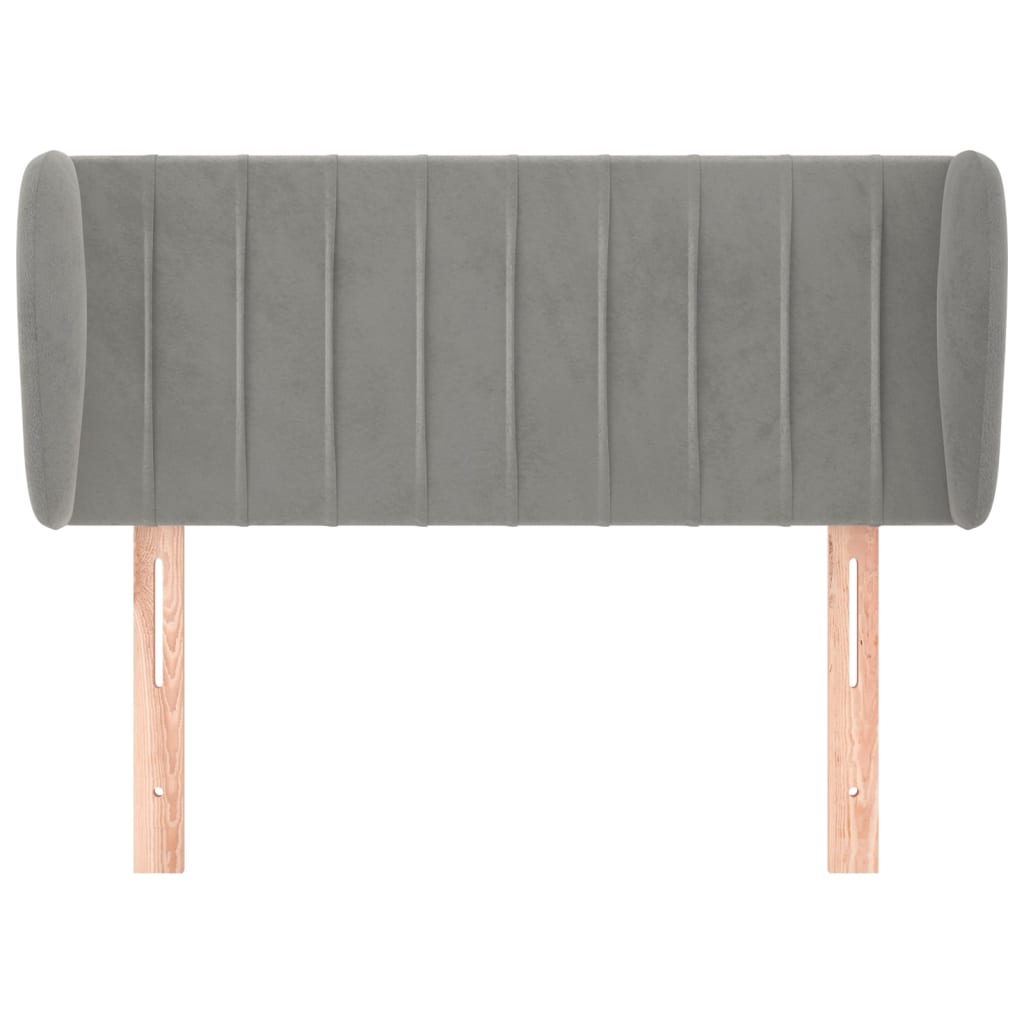 Tête de lit avec oreilles Gris clair 83x23x78/88 cm Velours - XIOS