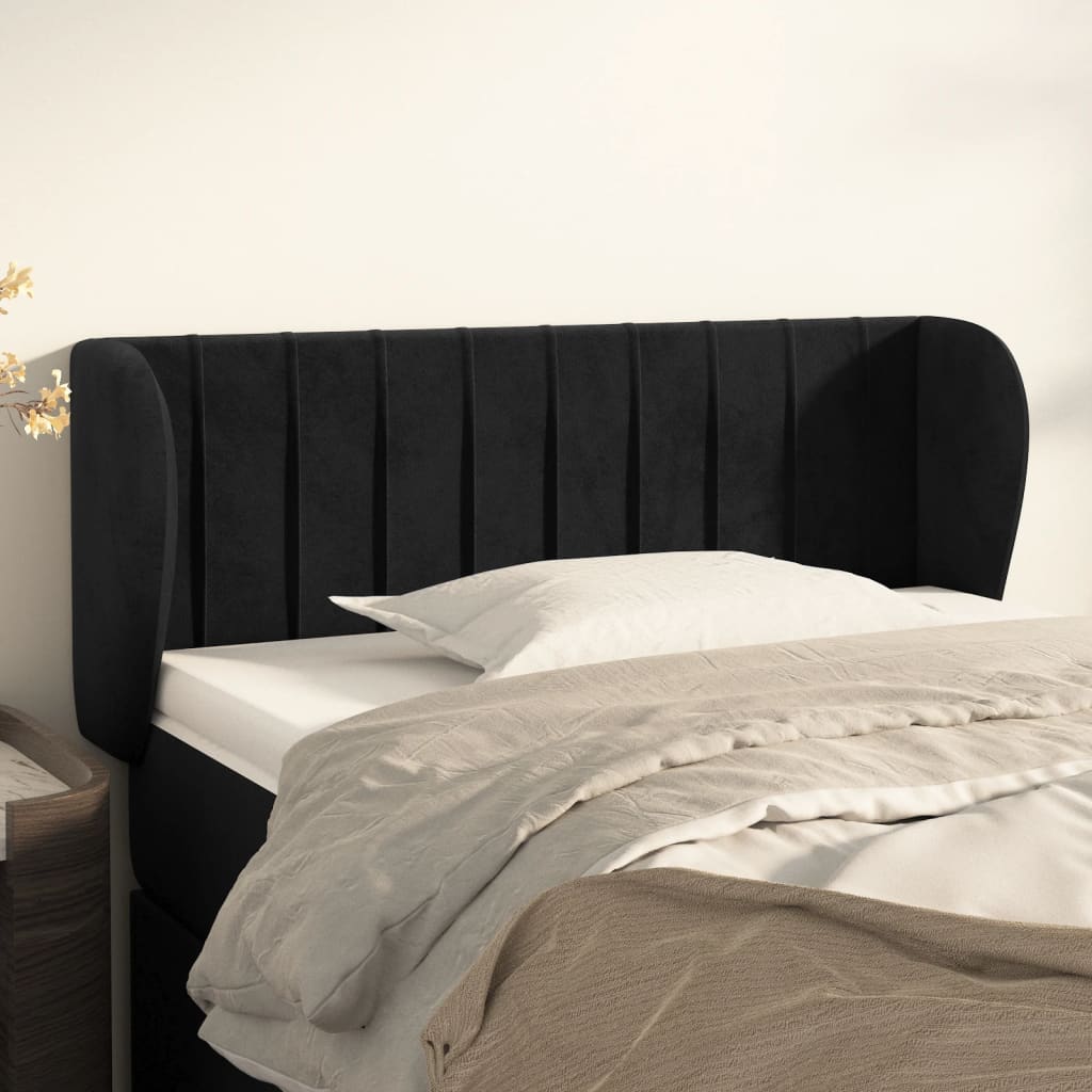 Tête de lit avec oreilles Noir 83x23x78/88 cm Velours - XIOS