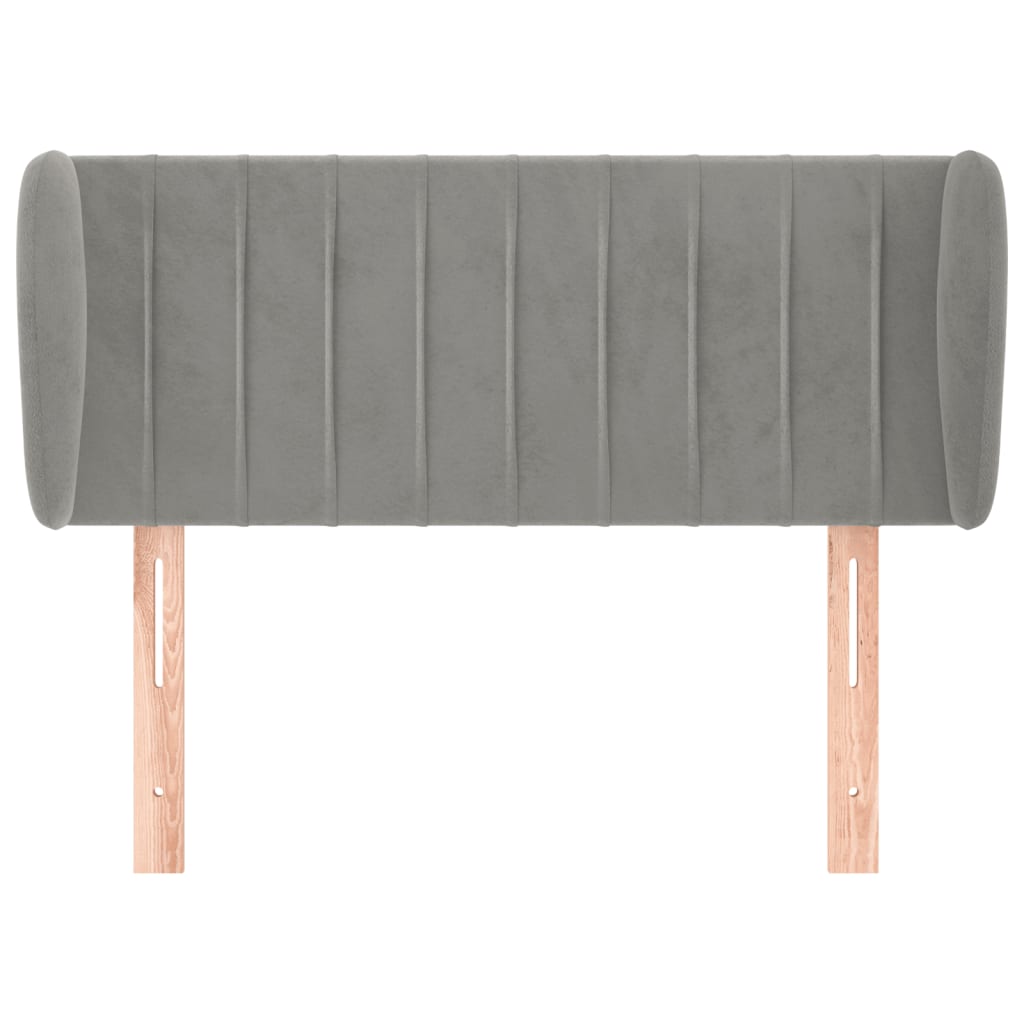 Tête de lit avec oreilles Gris clair 103x23x78/88 cm Velours - XIOS