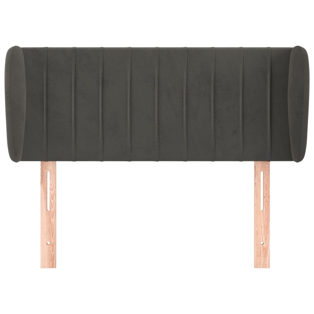 Tête de lit avec oreilles Gris foncé 103x23x78/88 cm Velours - XIOS