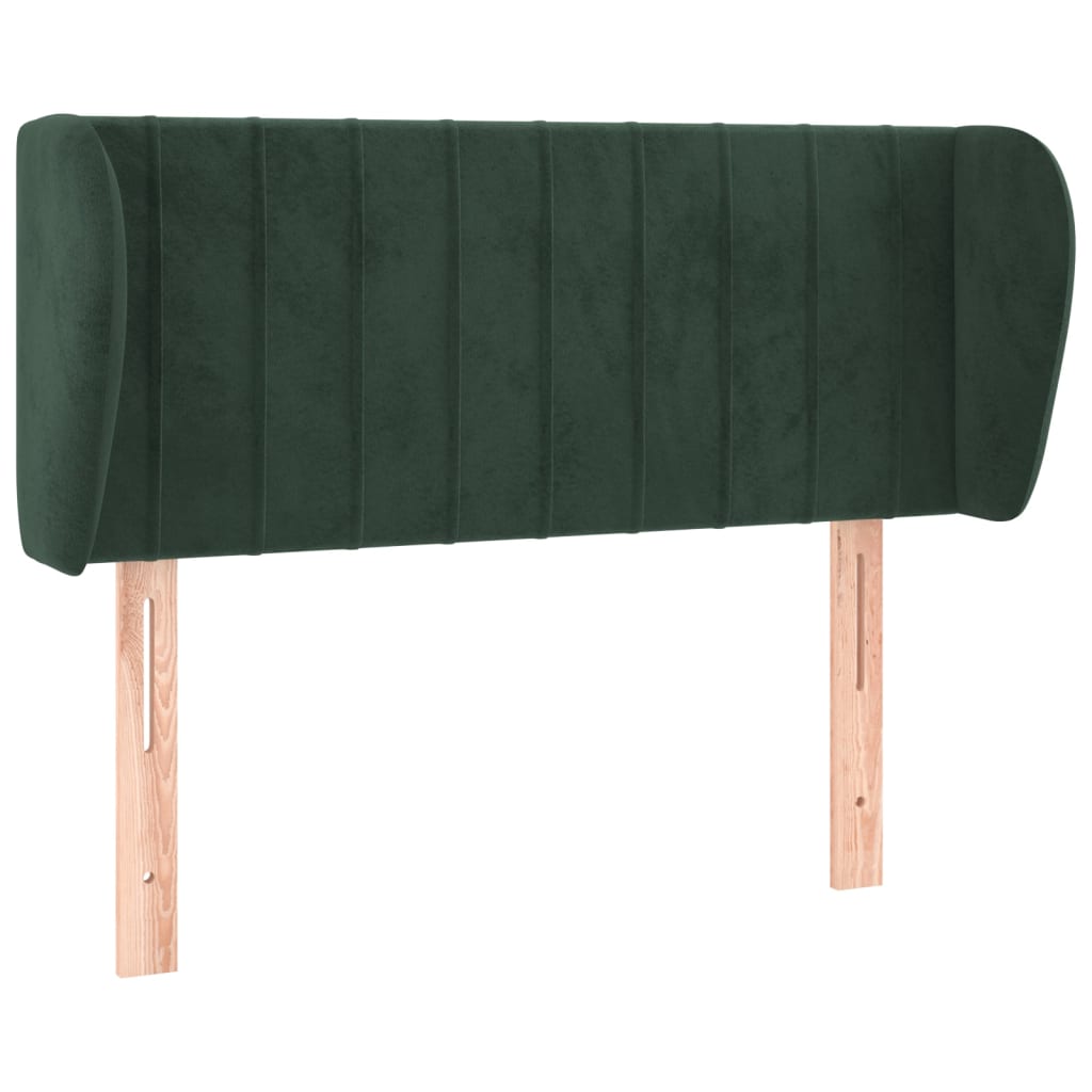 Tête de lit avec oreilles Vert foncé 103x23x78/88 cm Velours