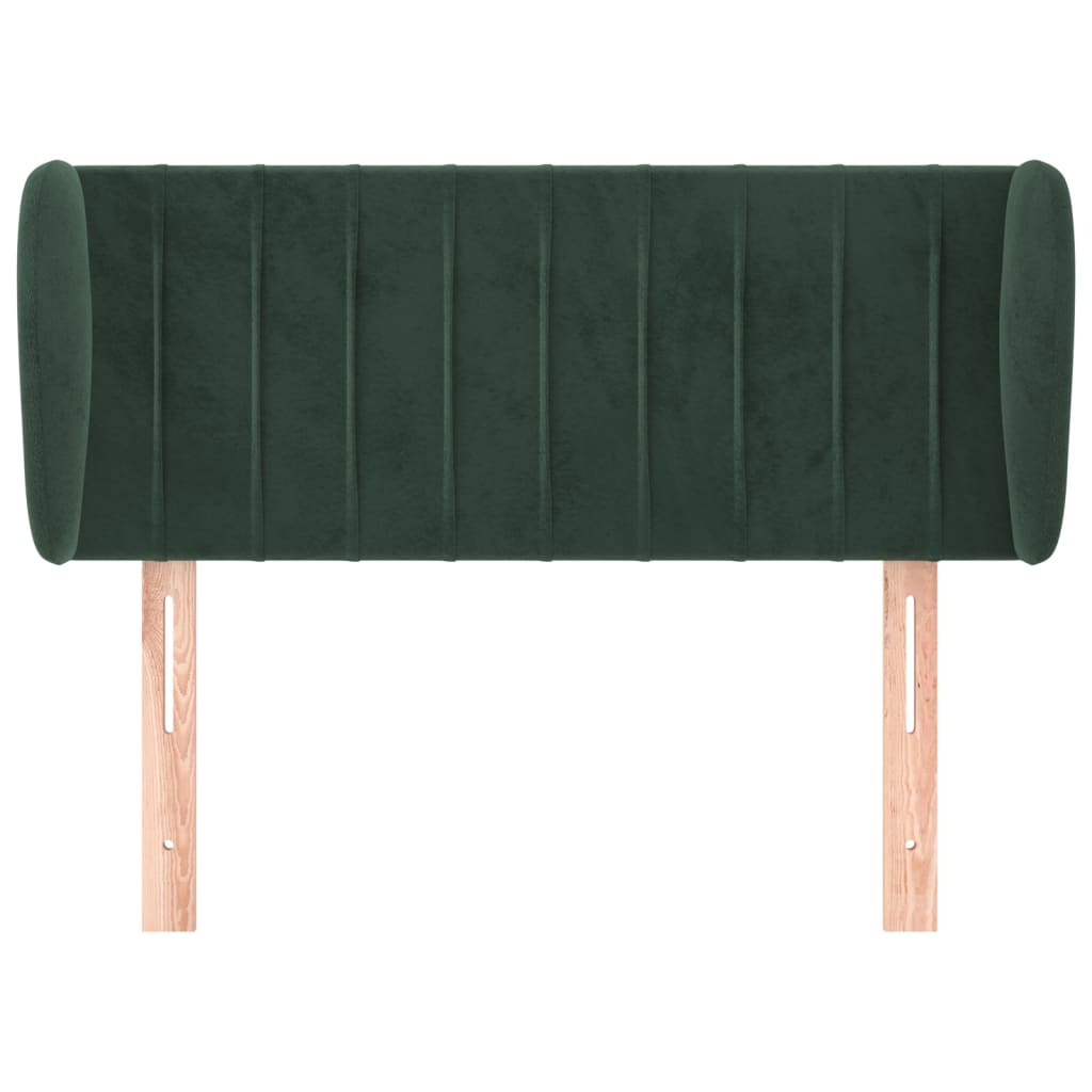Tête de lit avec oreilles Vert foncé 103x23x78/88 cm Velours