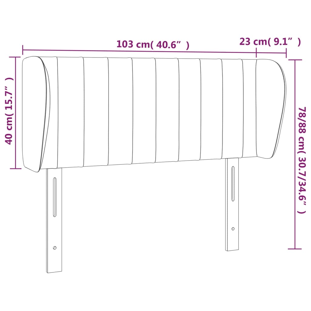 Tête de lit avec oreilles Vert foncé 103x23x78/88 cm Velours