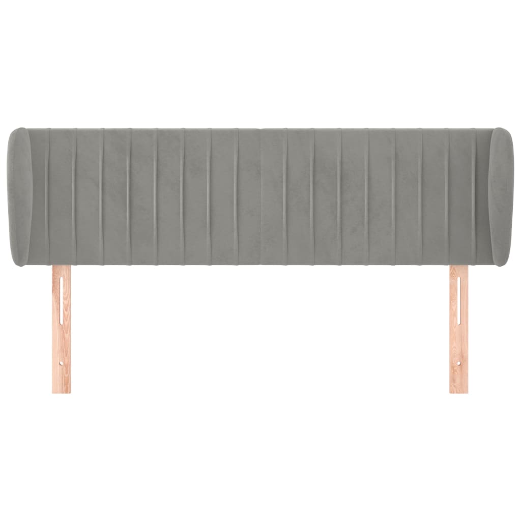 Tête de lit avec oreilles Gris clair 147x23x78/88 cm Velours - XIOS