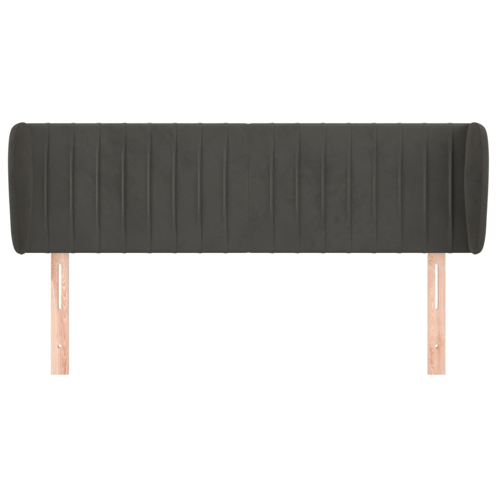 Tête de lit avec oreilles Gris foncé 147x23x78/88 cm Velours - XIOS