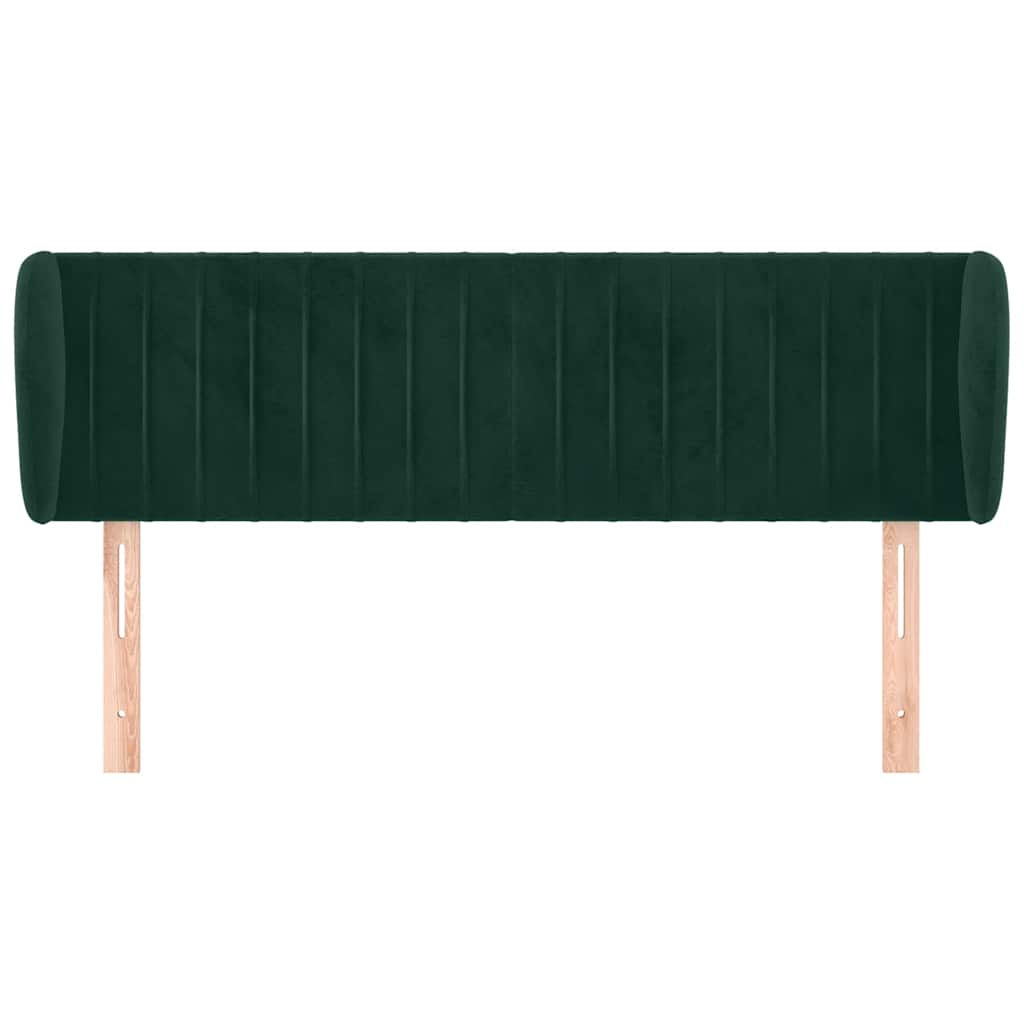 Tête de lit avec oreilles Vert foncé 147x23x78/88 cm Velours - XIOS