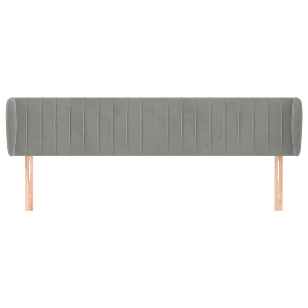 Tête de lit avec oreilles Gris clair 163x23x78/88 cm Velours - XIOS