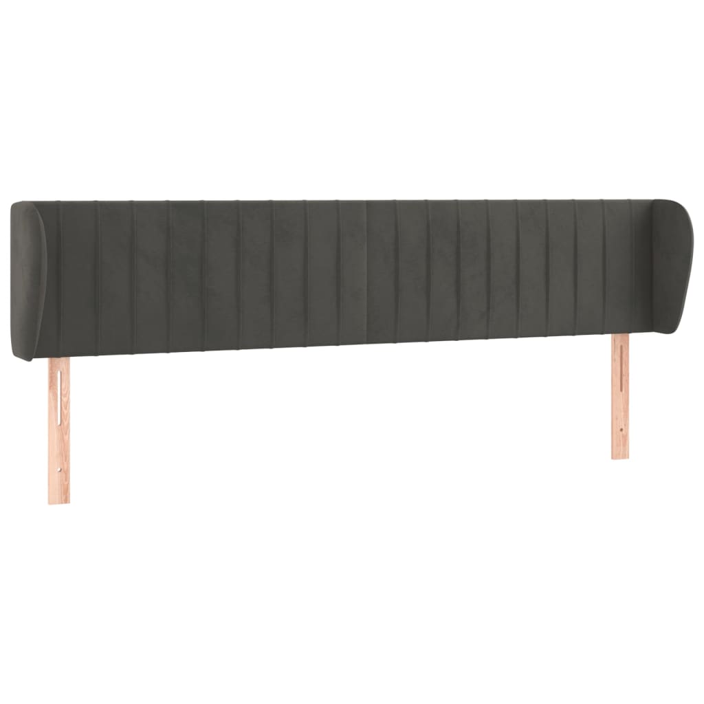 Tête de lit avec oreilles Gris foncé 163x23x78/88 cm Velours - XIOS