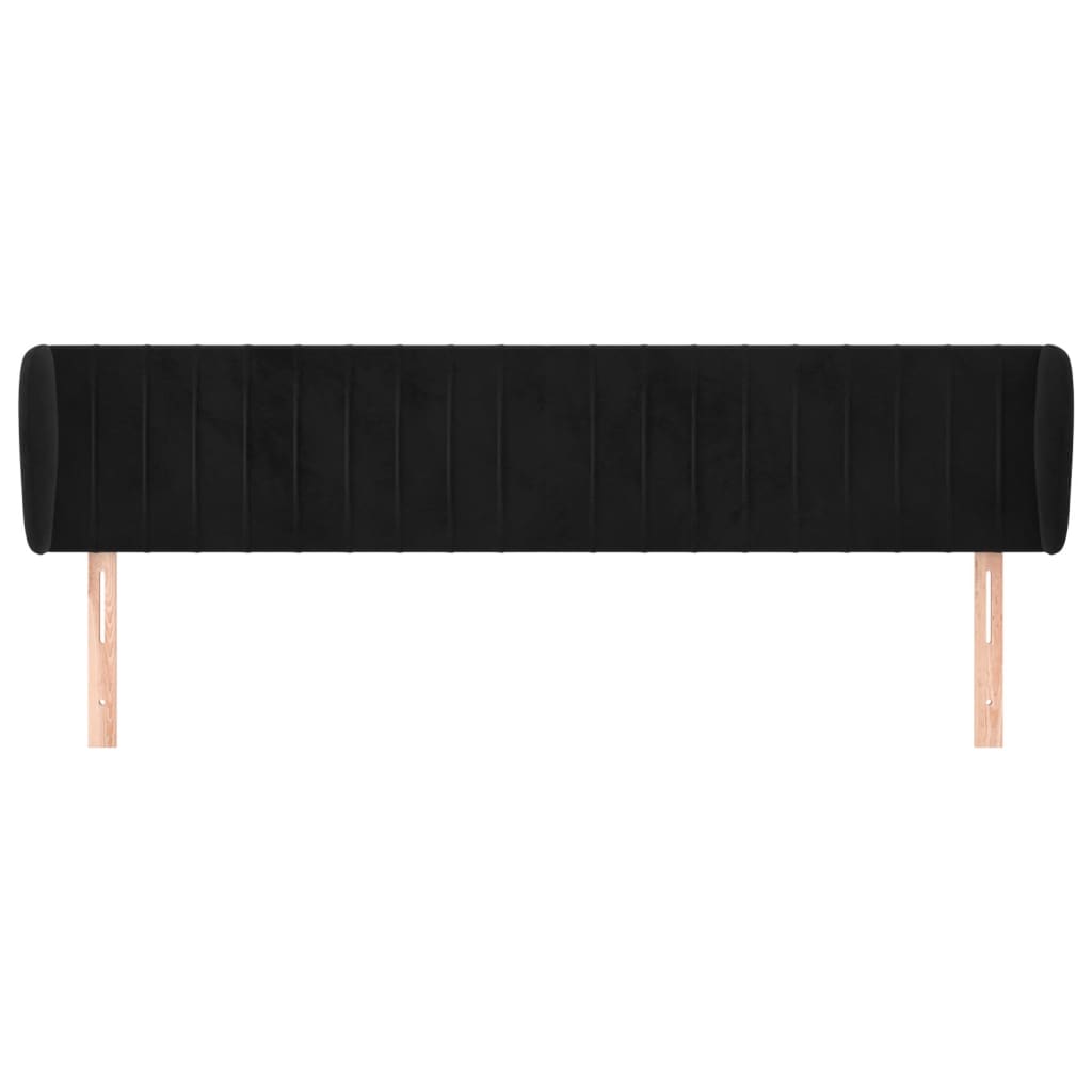 Tête de lit avec oreilles Noir 183x23x78/88 cm Velours - XIOS
