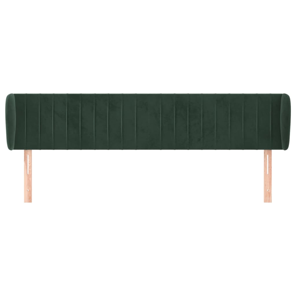 Tête de lit avec oreilles Vert foncé 183x23x78/88 cm Velours - XIOS