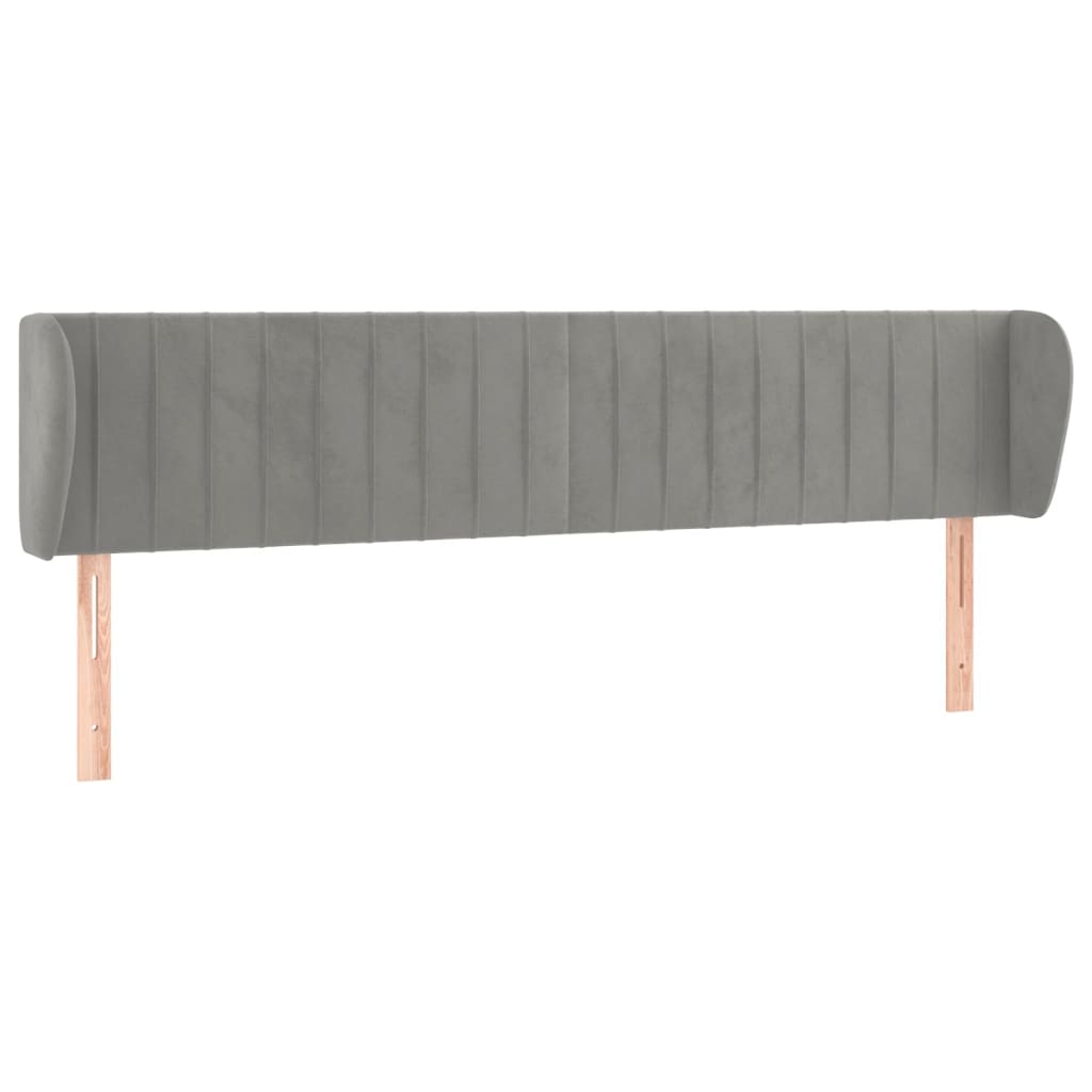 Tête de lit avec oreilles Gris clair 203x23x78/88 cm Velours - XIOS